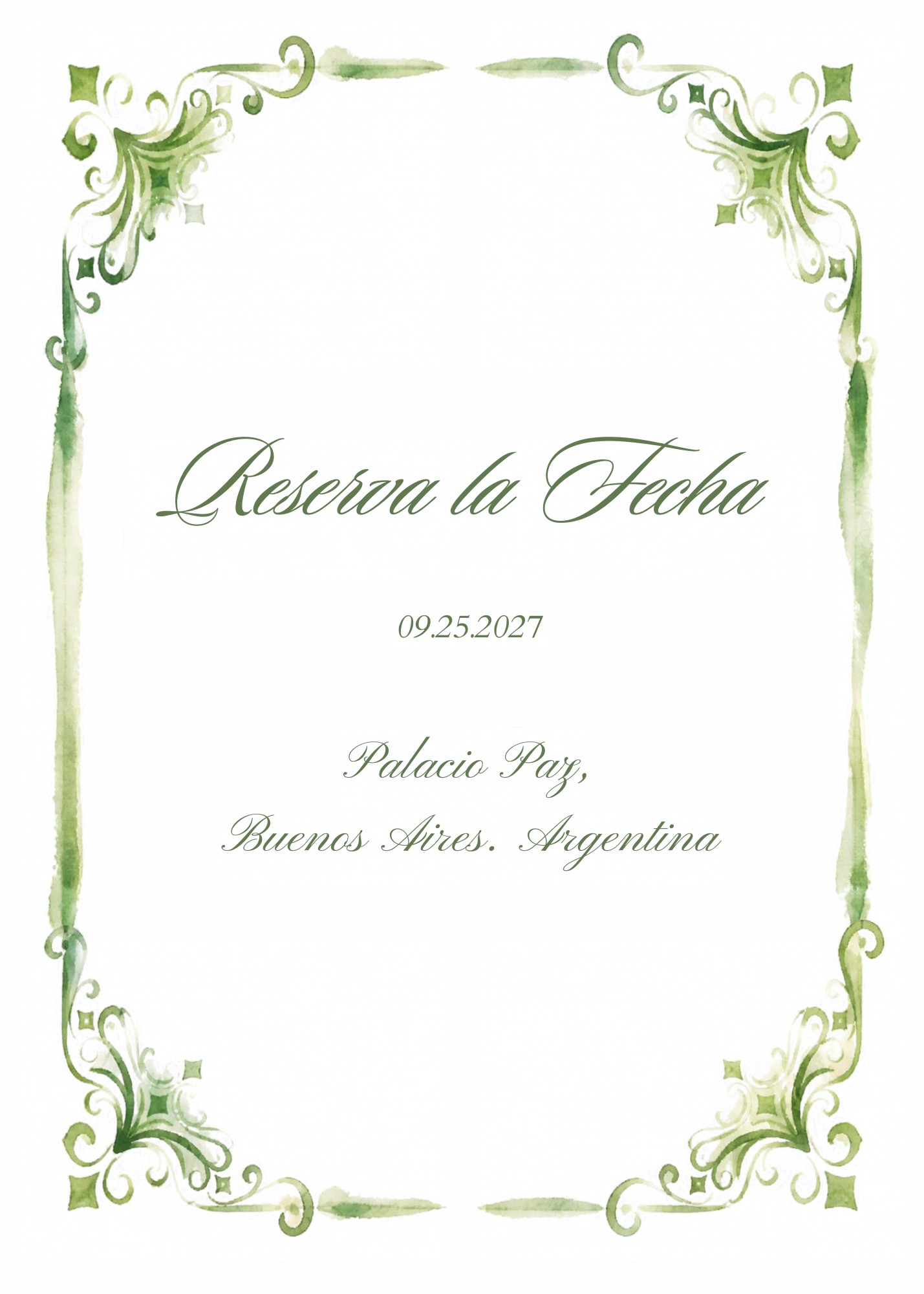 Reserva la Fecha - 09.25.2027 Palacio Paz, Buenos Aires