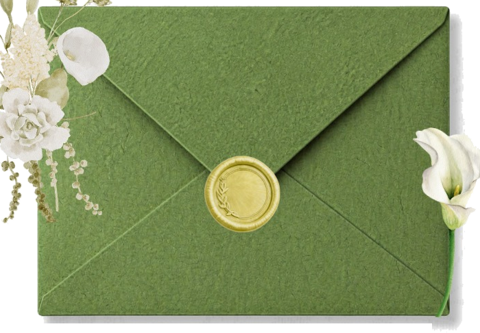 Sobre Verde con Sello Dorado